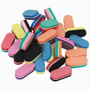 Mini 4.5*2*1.2cm Nail File Sponge 100 180 Mix Color Nail Buffer Double Side Manicure Tool for Polishing for Nail Care Salons