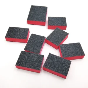 Mini Black & Red Nail Buffer Disposable Double Sided Emery 100 180 Nail Buffer Block