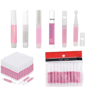 Mini Customize Private Label Press on Nail 2G Pink Liquid Fast Drying Nail Art Glue for Nail Tips