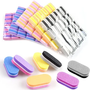 Mini Cute Nail File and Buffer Boat Shaped Sponge Buffing Nails File and Buffers Pink Buffer