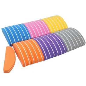 Mini Different Color Sponge Nail File Professional Customized Logo Half Moon Nail Buffer