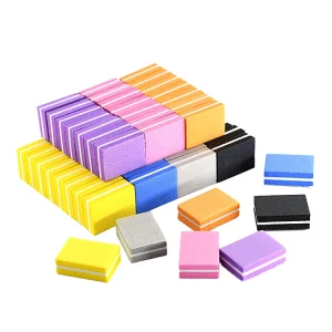 Mini Nail Buffer Block Colorful Double Sided Nail Sponge File 50pcs bag Square Nail Buffer Block 100 180 Manicure Tool