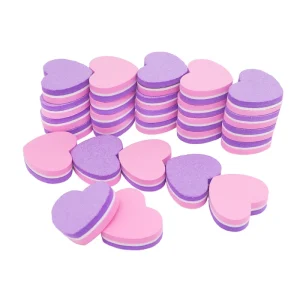 Mini Nail Buffer Sponge File 100 180 Double Sided Sandpaper Professional Tools Heart Shaped Purple Pink Nail Art Tool
