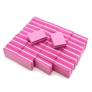 Mini Nail File Rose Color Sponge Double Sided Sanding Buffer Block 100/180 Grit Disposable Nail Art Care Manicure Tools Files