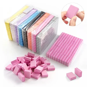 Mini Nails Art Buffer Sponge File Double sided Nail Buffer Block 100 180 Grit Sanding Polishing Manicure Tools