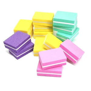 Mini Size Nail Polishing File Colorful Nail Art Buffer 2 Sides Sanding Sponge Block 100 180