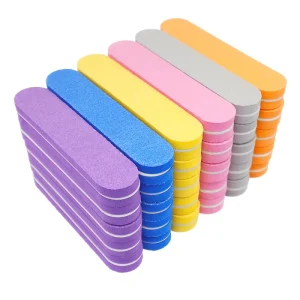 Mini Straight Sponge Nail Files purple Blue pink Grey Orange Black Various Colors Nail Care Tools for Beauty Salon