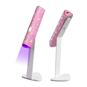 Mini USB Triangle Nail Lamp 3W Cordless LED 395nm Small Curing Light with Stand for Salon Home