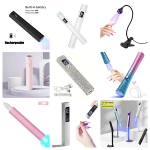 Mini UV Nail Lamp for Manicure Portable Handheld Mini Nail Lamp for All Gel Polish Mini Flashlight Pen for DIY at Salons