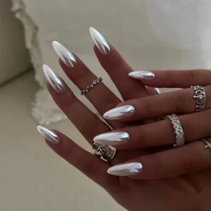 Minimalist PMMA Artificial Nails Durable Coated Wearable Almond Shape Full Cover Finger Nails Pre-Designed