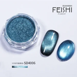 Mirror Effect Crystal Cat Eye Nail Powder High Density Magnetic Wide Light Glass Bead Bulb Shimmer Nail Art Decor