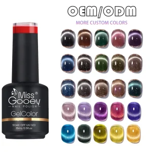 Miss Gooey Factory OEM ODM Cat Eye Gel Polish Low Moq Uv Nail Polish Custom Private Brand Nail Gel Polish Supplies Salon Design