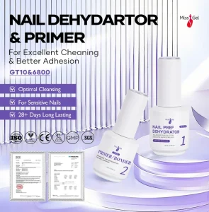 MissGel Factory Bonder Nail Prep Dehydrator and Hema Free Primer Acrylic UV Gel Base Coat Primer Air Dry Nail Art Primer