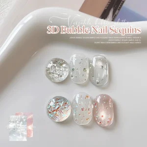 Missgooey Bubble Glitter Nails 3D Fisheye Iridescent Bubble Nail Sequins Bulk for Gel Polish Nail Art Decoration OEM