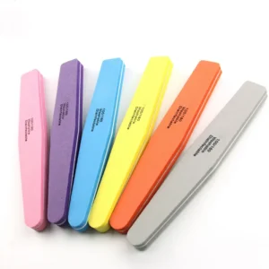 Mix Color Nail File Sponge Curved Nail Buffer File Washable 100 180 Double Side Nail Buffer for Finger Polish UV Gel