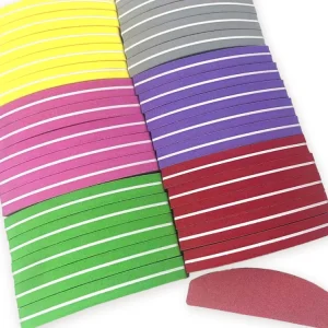 Mix Color Nail Sponge Sandpaper File Buffs 100 180 Double Side Emery Board Nail Polisher for Moon Design