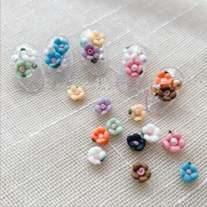 Mix Color Resin Flower Nail Art Decoration Sun Flower DIY Embellishments Manicure Accessories Resin Flower