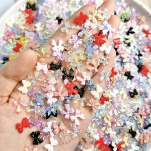 Mix Colorful 3D Resin Bowknot Nail Art Decoration Cute Nail Art Accessories Embossed Nail Art Stickers