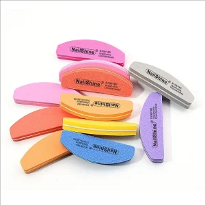 Mix Colorful Nail Filer 100 180 Grit Mini Useful Nail File Blocks Washable Sponge Nail Polish Sanding Buffer Tools