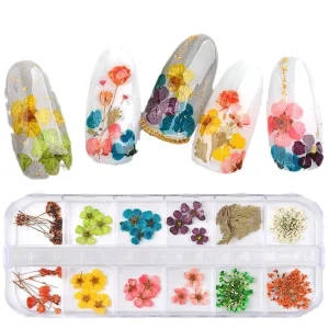 Mix Dried Flowers Nail Decorations Jewelry Natural Floral Leaf Stickers 3D Nail Art Designs Polish Manicure