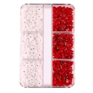 Mixed 6 Grids/box 3D Five-petal Flower Nail Art Charms Mini Gold Silver Steel Beads Nail Art Decoration
