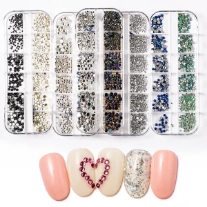 Mixed Color 3D Nail Art Decor Glitter Gems Stones Plastic Flatback Beads Crystal Rhinestone DIY Manicure Colorful Charming