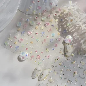 Mixed Color Bow Cherry 5D Nail Adhesive Stickers for Beauty Salon and Party Nail Decoration Accents