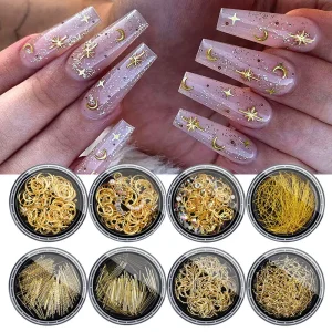 Mixed Disc Nail Art Decorations Rhinestones Crystal Jewelry Diamonds Beads Pearl Rivet Ornament DIY Supplies for Professionals