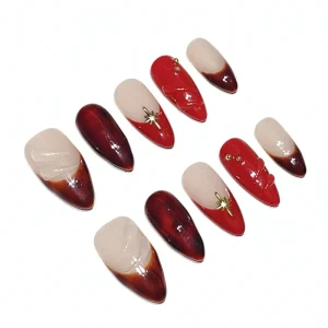 Muhaha Trend Design Push On Nails Red Sweet Edgy Style