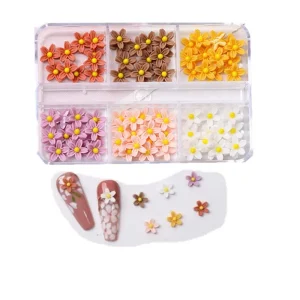 Multi Colors Natural 3D Nail Acrylic Flowers Nail Decorations Pressed on Nail Resin Flower Decoration