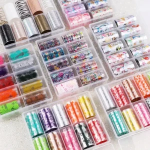 Multi Design 8 Styles Sea Music Letter Nail Art Foil Multi Pattern Foil Nail Wraps and Stickers Easy Transfer