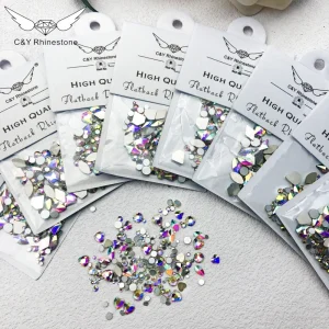 Multi Shapes Decorations Flat Back Mix Stones Shiny Crystal Nail Charms Flatback Rhinestones