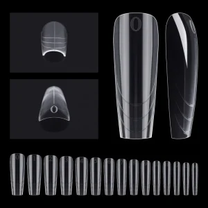 Multi Size Clear Nail Molds Plastic Gel Builder Mold Straight Acrylic Nail Tips Gel Nail Dual Form For Fast Extension