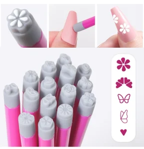 Multi function Nail Art Tools 4pcs 6pcs 10pcs 15pcs Nail Drawing Flower Nail Art Silicone Stamp Pen for Nail Decoration