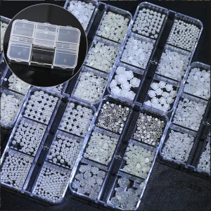 Multi functional Solid Plastic Transparent Eco friendly Adjustable Storage Box Tray for Fake Nail Tips Nail Art Accessories