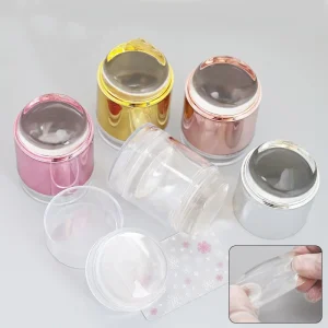 Multicolor French Nail Stamper 2 in 1 Double Head Transparent Soft Silicone Polish Printing Tool Nail Art Stamp