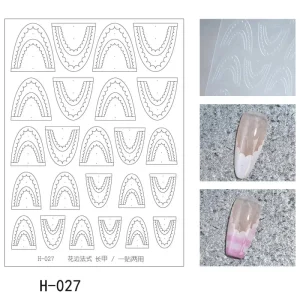 Multifunctional Hollow Lace French Nail Stickers Self Adhesive Slider Nail Art Decals Decoration DIY Ombre Nail Art Design Tools