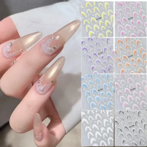 Multiple Colors Available 3D Embossed Nail Stickers Ins Style French Skirt Edge Series Nail Art Sticker Decorations