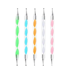 NAB037 5Pcs Synthetic Hair Brush Nail Art Dotting Pen Gel Polish Builder DIY Nail Art Design Manicure Painting Drawing Carving