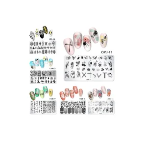 NAP001 Nail Art Templates 12*6cm Stainless Steel Stamper Stamping Plate Design Flower Animal Seal Manicure Tool 12
