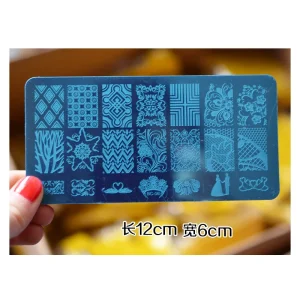 NAP005 Custom Stainless Steel Nail Stamping Plate 12 Style Nail Art Creative Painting Design Mold Set Soft Manicure