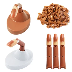 NAT020 Portable Nail Art Practice Training Hand Adjustable Fingers 100pcs False Nails Tip Box Packaging for Home Commercial Use