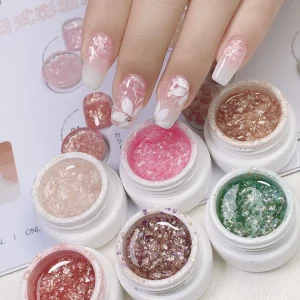 NATURAL COLOR New Arrival Nails Gel 6 Popular Colors Sequins UV Gel Glitter Soak Off Nail Gel Polish