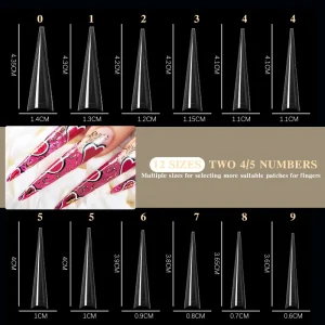 NEW ABS designed Ghost Pointed Transparent Half Cover False Nails Long Pressed on Nail Stickers Cone Square Nail Art