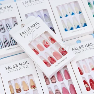 NEW Luxury Style Full Cover Fake Nails Press on Nail Artificial Nails Private Label Custom Packaging