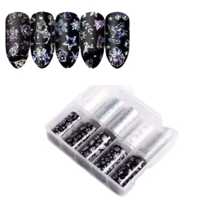 NO. 20 Factory to produce popular flower nail art foil nail art sticker for the Christmas nail art decoration