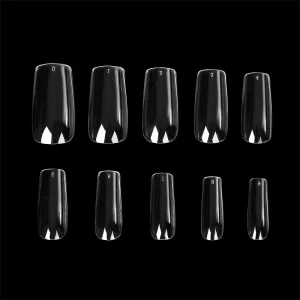 Nadeco 500pcs French Design Full Cover Square Shape Nail Tips