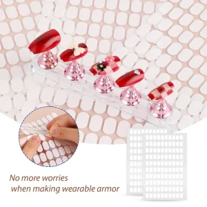 Nail Adhesive Tabs for False Nail Tips Double Sided Tapes Nail Art Display Pre cut Strips for Nail Art Holder and Display Book