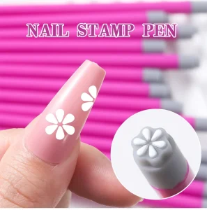 Nail Art 15 Pieces Nail Art Stamp Pen Set with Butterfly Floral Design Accept Customization All in One Solution