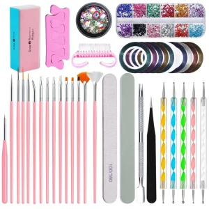 Nail Art Brush Set Pedicure DIY Nail Art Decoration Pick Up Rhinestones Tools for Women Beauty Salon Manicure Set